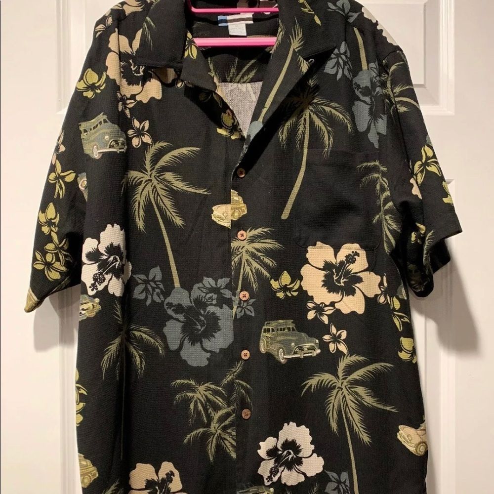 Half Moon Bay Mens Button Up Shirt 100% Silk Size XL